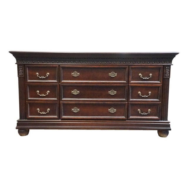 Collezione Europa Cachat Collection Cherry Contemporary Traditional 50" Triple Dresser For Sale