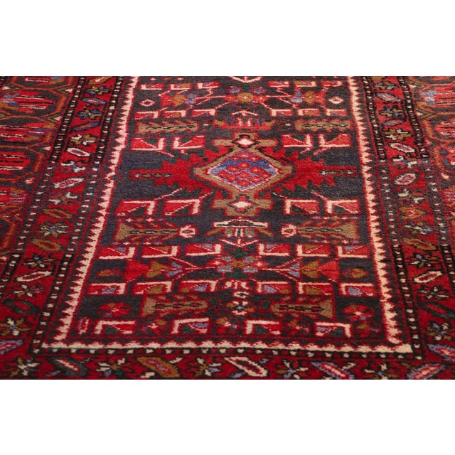 Mid 20th Century Vintage Persian Heriz Rug Runner - 03'06 X 13'10 For Sale - Image 5 of 9