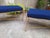 Benches in Brass and Electric Blue Fabric, 1990s, Set of 2 For Sale - Image 13 of 16