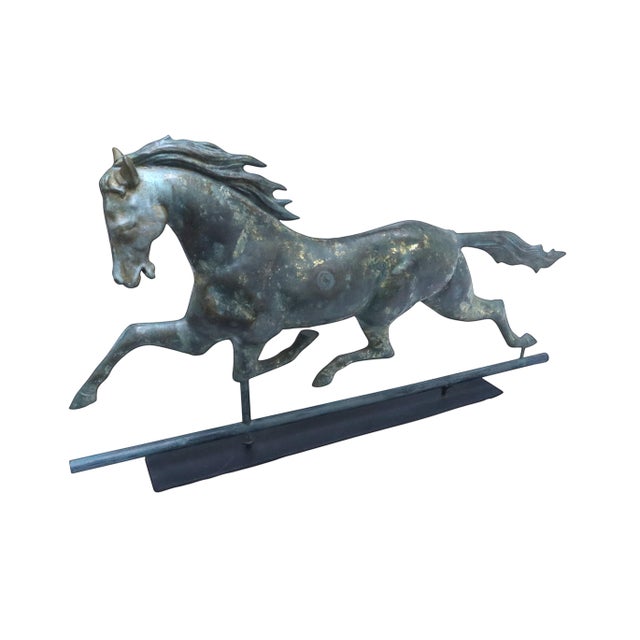 Antique American Large Gilt Copper Horse Weathervane For Sale In Portland, OR - Image 6 of 13