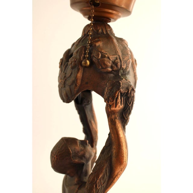 VTG 1920's Art Deco Joan of Arc Table Lamp by La Belle W/ Glass Globe For Sale - Image 16 of 17