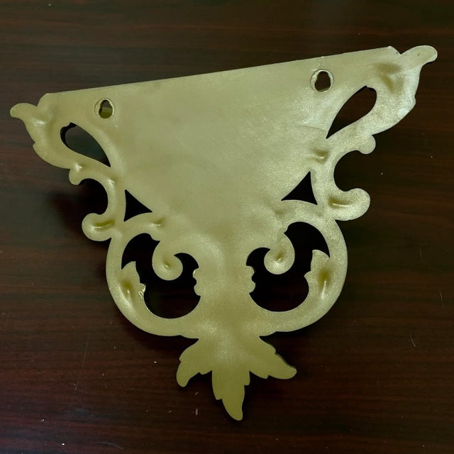 1970s Vintage Homco Gold Hollywood Regency Wall Pocket For Sale - Image 5 of 9