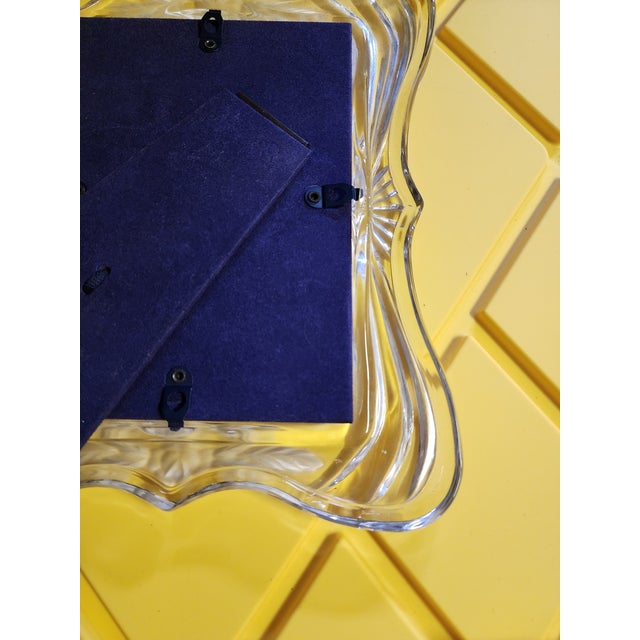 Vintage 1990s Mikasa Lead Crystal 5x7 Picture Frame With Frosted Floral Accents For Sale - Image 9 of 18