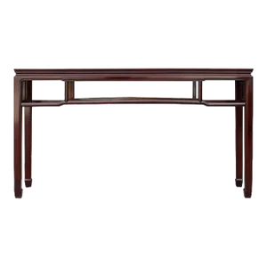 Handmade Solid Wood Dark Brown Narrow Straight Apron Narrow Altar Table