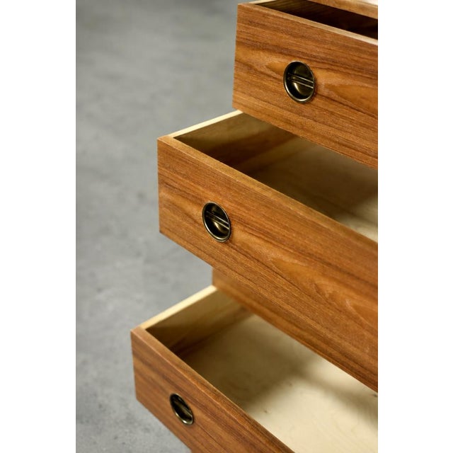 Mid-Century Danish Modern High Teak Highboy with Brass Handles, 1960s For Sale - Image 11 of 18