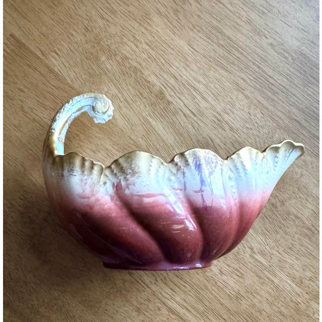 Metal French Limoges Hand-Painted Fish Plate Set With Sauce Boat, 1950s For Sale - Image 7 of 12