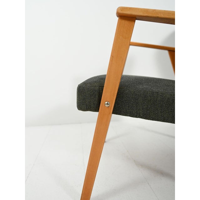 Brown Scandinavian Beech Armchairs in Grey Upholstery, 1950s, Set of 2 For Sale - Image 8 of 12