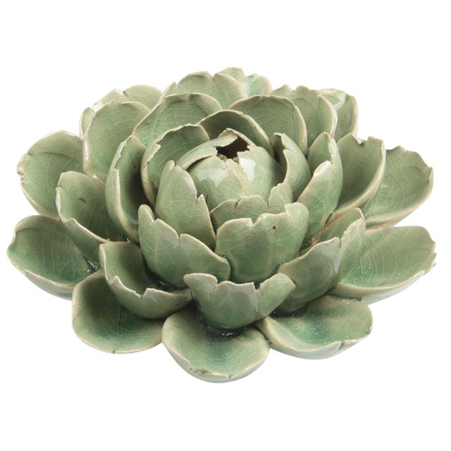 Mint-Colored Ceramic Flower | Chairish