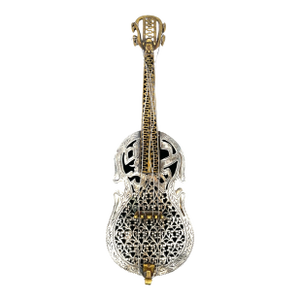 Mid 20th Century Netafim Sterling Silver 925 Filigree Judaica Spice Box Guitar