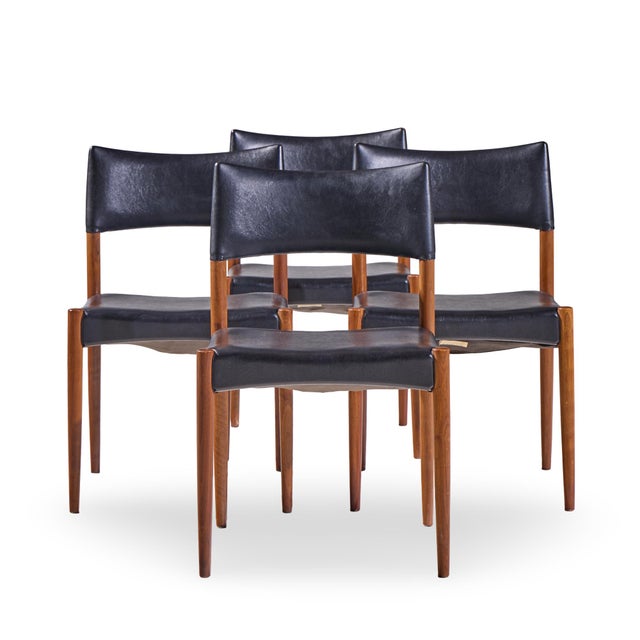 Villy Schou Andersen Mid Century Danish Teak Dining Chairs - Set of 4 Each chair measures: 20 wide x 19.5 deep x 31.75...