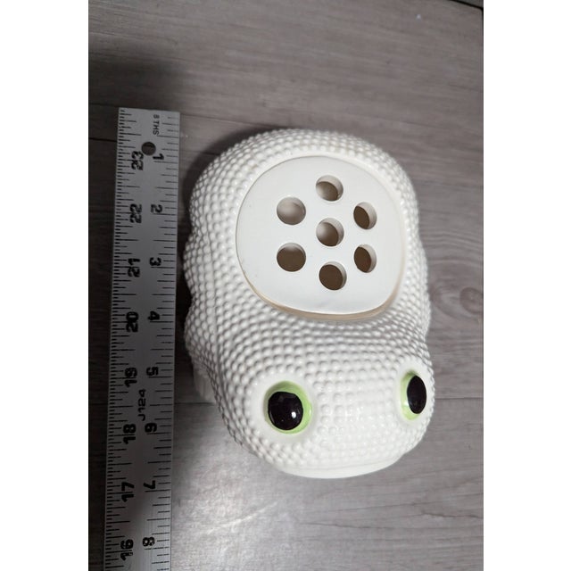 1990s Vintage MCM Hobnail Frog Planter Flower Frog Style of Jean Roger For Sale - Image 5 of 7