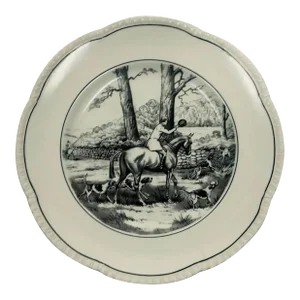 English Porcelain Plate or Wall Art With Horse Scence