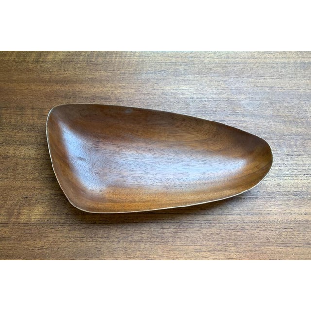 Minimalist Asymmetric Teak Bowl, 1960s For Sale - Image 14 of 14