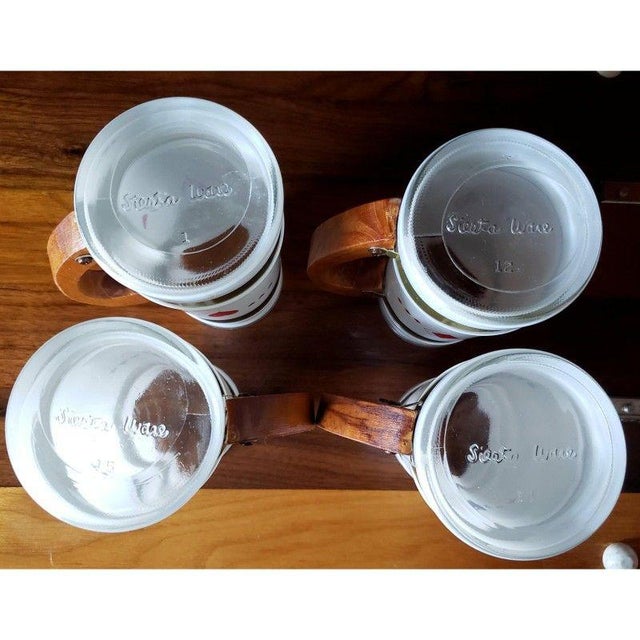 Wood Vintage Siesta Ware Playing Card Mugs Wooden Handles - Set of 4 For Sale - Image 7 of 8