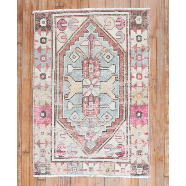 Textile Vintage Pink Turkish Rug - 2'7" x 3'7" For Sale - Image 7 of 7