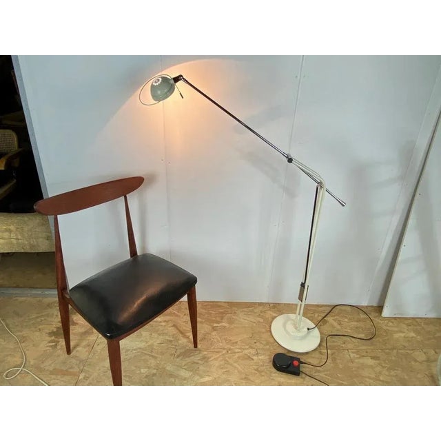 Vintage Chromed and White Metal Up-Light Floor Lamp, 1970s For Sale - Image 11 of 13