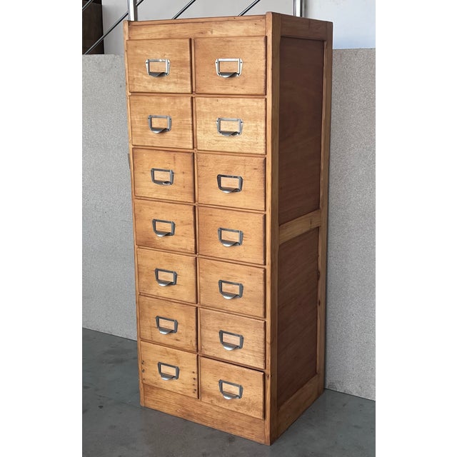 Large Bank of French Art Deco Filing Drawers, Circa 1930s For Sale - Image 4 of 11