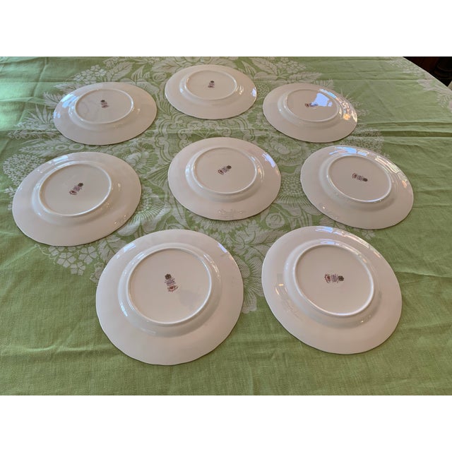Mid 20th Century Vintage English Bone China Salad or Dessert Plates Set of 8 For Sale - Image 5 of 11