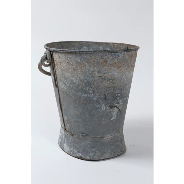Gray Antique French Zinc Milk Bucket, Early 20th Century For Sale - Image 8 of 10