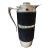1980s Modernist Black Cavallino and Silver Plated Italian Thermos Carafe For Sale