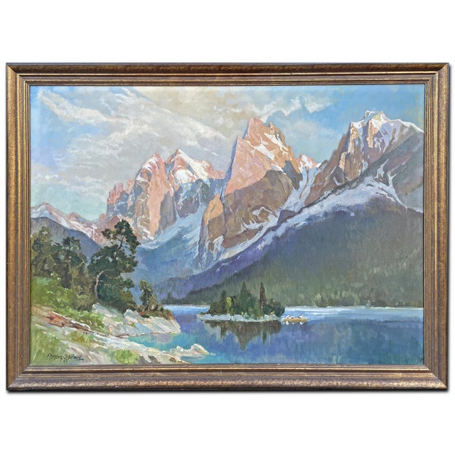 Eibsee and Zugspitze, Herzberg-Schönwald, 1923, Oil on Canvas For Sale - Image 17 of 17