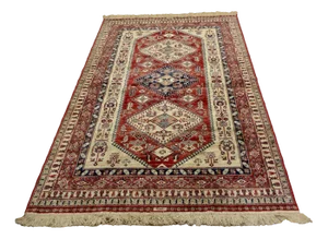 Traditional Tree of Life Silk and Wool Turkish Rug, 1960s