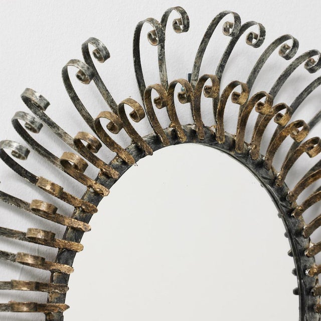Mid-Century Modern Sunburst Mirror in Brass, 1960 For Sale - Image 6 of 14