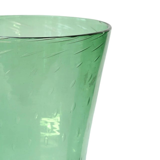 Italian green glass vase by Empoli, circa 1960. Last two images are entire collection of Empoli (items 440-445 and 447-448).