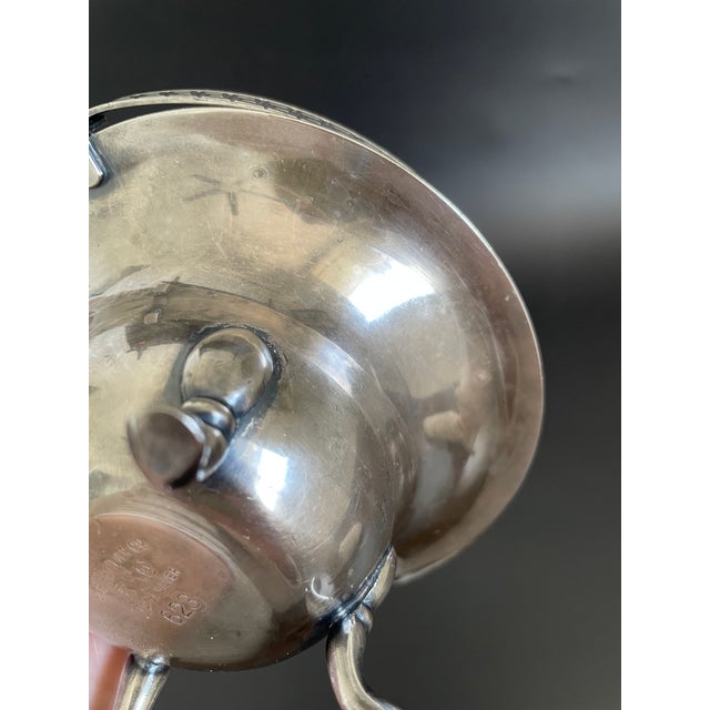 Empire Silver Co Silverplate Footed Serving Bowl With Greek Key Handle For Sale - Image 9 of 11