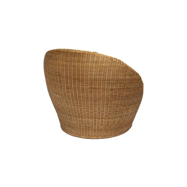Wood Rattan Pod Chair For Sale - Image 7 of 11