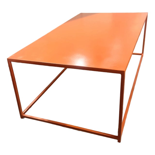 Popsicle Orange Custom Stainless Steel Indoor-Outdoor Coffee Table For Sale