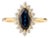 Marquise Cut Sapphire Ring in 18k Yellow Gold Size 6.5 For Sale