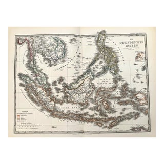 1877 Stieler Map of Islands of Southeast Asia For Sale