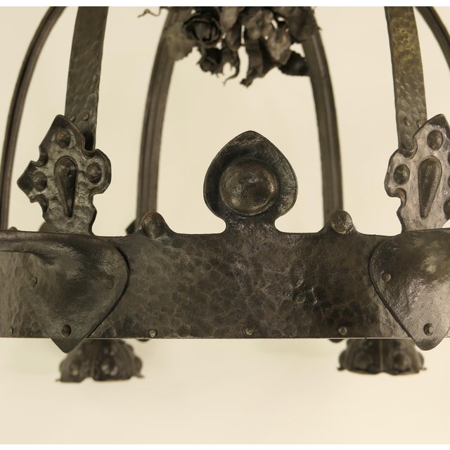 Viennese Wrought Iron Chandelier, Austria, 1900s For Sale - Image 13 of 18