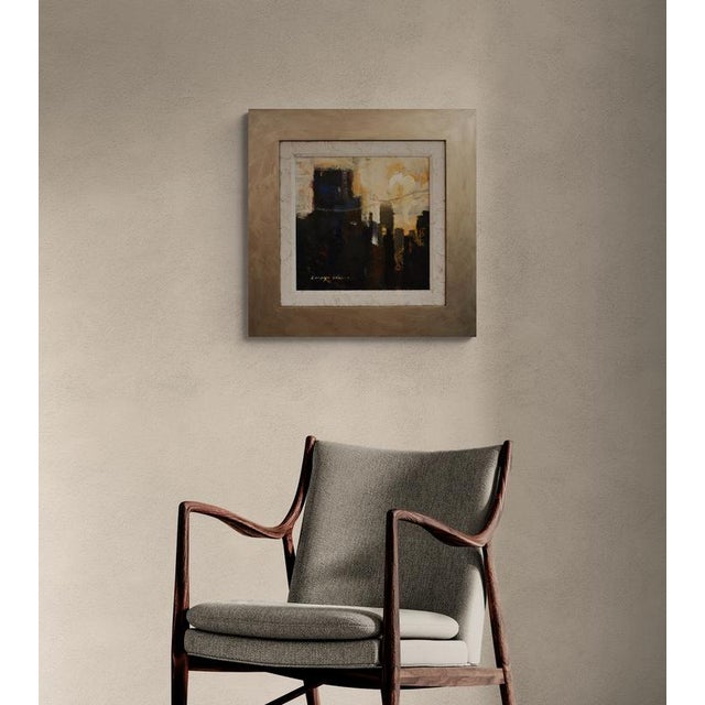 Mid Sized Framed Square Abstract Landscape on Canvas. For Sale - Image 4 of 9