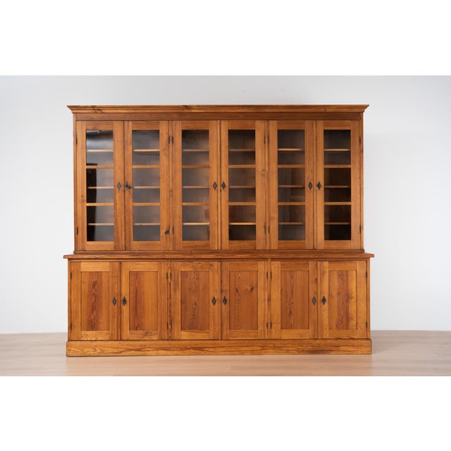 Vintage Polish Monumental Pine Bookcase, 1930s For Sale - Image 16 of 16
