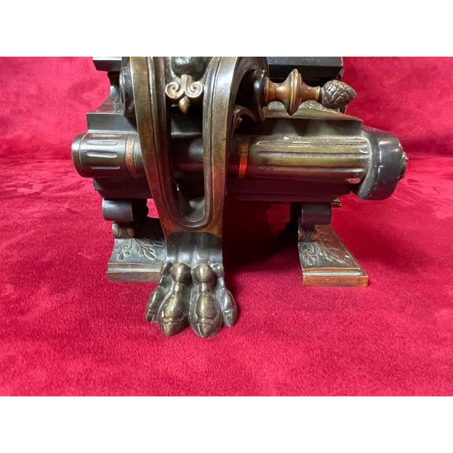 Stone Black Marble Clock from Barrard & Vignon For Sale - Image 7 of 12