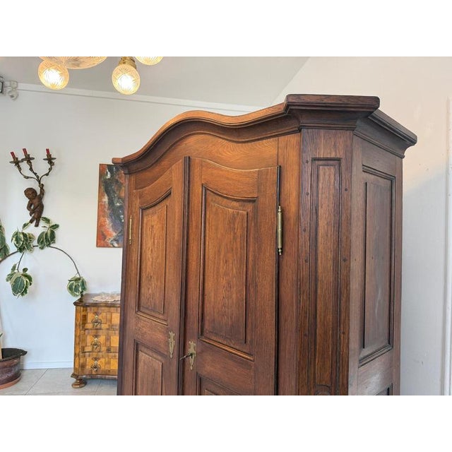 Brown Baroque Hall Cabinet in Oak Wood For Sale - Image 8 of 18