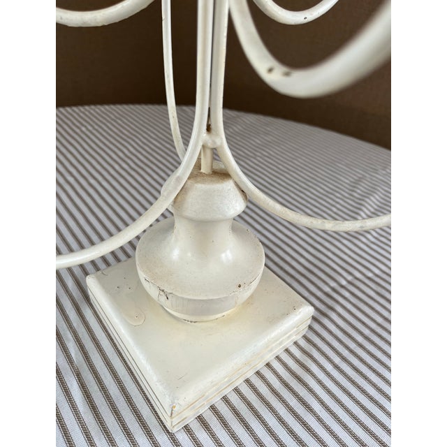 Metal Vintage Shabby Chic Seven-Arm Metal Candelabra For Sale - Image 7 of 7