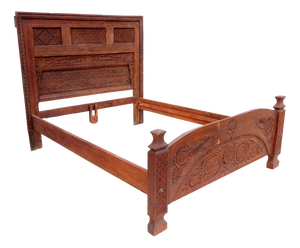 Vintage Cedar Double Bed, Swat-Tal, Pakistan