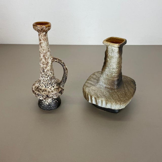 Ceramic Studio Pottery Vases attributed to Piet Vest Ceramics, Netherlands, 1970s, Set of 2 For Sale - Image 4 of 18