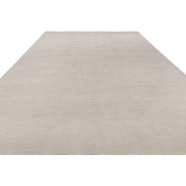 2010s Rug & Kilim’s Oversized Contemporary Textural Solid Rug in Ivory Tones For Sale - Image 5 of 8