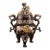 Late 20th Century Gilt Bronze Censer With Laughing Buddha and Guardian Lion Finial For Sale