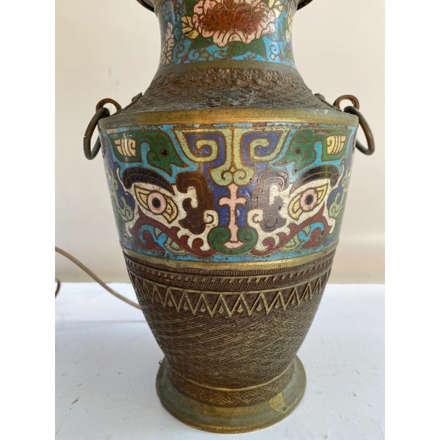 Asian 1960s Asian Style Metal Lamp For Sale - Image 3 of 10