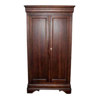 1980s Louis Phillipe Mount Airy Furniture Company Cherry Armoire For Sale