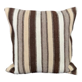 Turkish Hemp Pillow Cushion Natural Beige Brown Cushion Cover 20"x20" For Sale