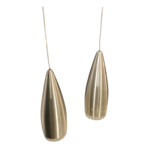 Space Age Suspension Lamps in Aluminum & Glass from Stilux, Set of 2