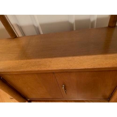 Mid Century Modern Drexel Biscayne Three-Tiered Rolling Bart Cart/Server Cabinet For Sale - Image 9 of 15