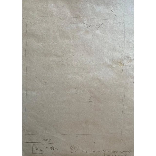 Giolitti allo specchio is an original drawing in China ink, watercolor and white lead on creamy cardboard realized by...