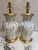 This pair of luminous gold splatter / drip lamps have beautiful gold gilt bases and caps with polished lacquered dimmer...